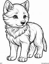 Wolf Pack Coloring Page sketch template
