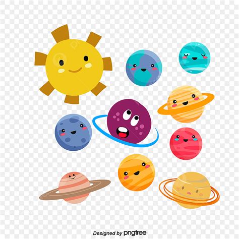 Nine Planets PNG Transparent, Cartoon Sun And Nine Planets, Sun Clipart ...