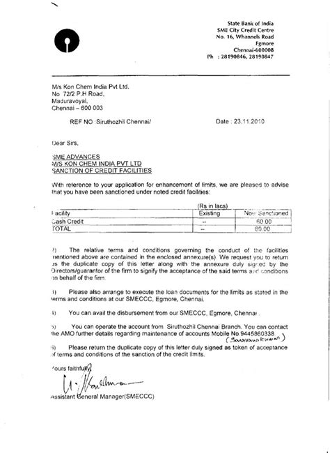 Sanction letter SBI