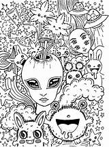 Cute Psychedelic To Print Coloring Page  Free Printable Pages sketch template