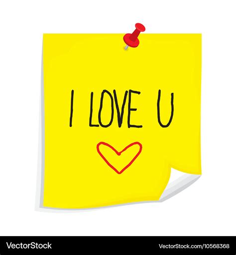 Sticky note i love you Royalty Free Vector Image