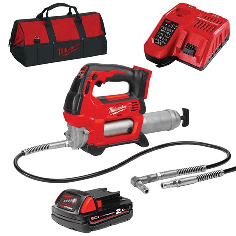 Milwaukee M18GG-201B M18 18V Li-Ion Cordless 2-Speed Grease Gun 2.0Ah Combo Kit | Alliance Hardware