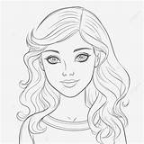Meisje Lachend Gezicht Schets sketch template