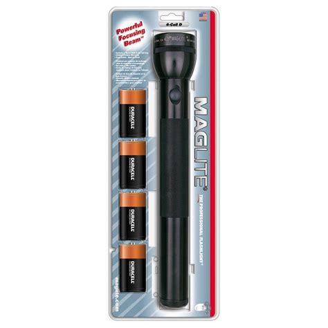 Maglite 4 D-Cell Battery Incandescent Aluminum Flashlight-JS4DH06 - The ...