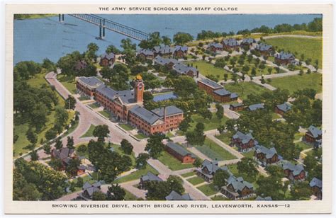 Aerial view of the Army Service Schools and Staff College at Fort Leavenworth, Kansas - Kansas ...