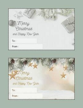 Christmas and New Year Gift Cards by Bees and flowers | TPT