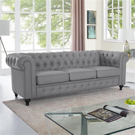 Emery Chesterfield Sofa with Rolled Arms, Tufted Cushions by Naomi Home ...