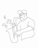 Saxophone coloring Pages  ColoringLib sketch template