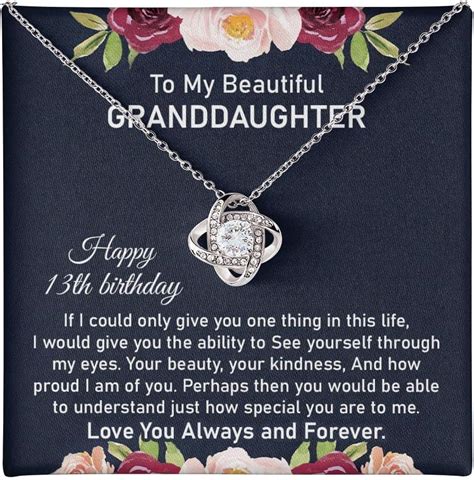 Amazon.com: To My Beautiful Granddaughter Necklace, Granddaughter 13th ...