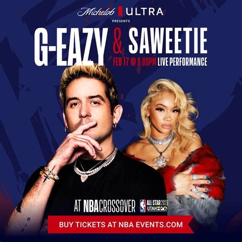 #NBAAllStar on Twitter: "Michelob ULTRA Presents G-Eazy and Saweetie ...