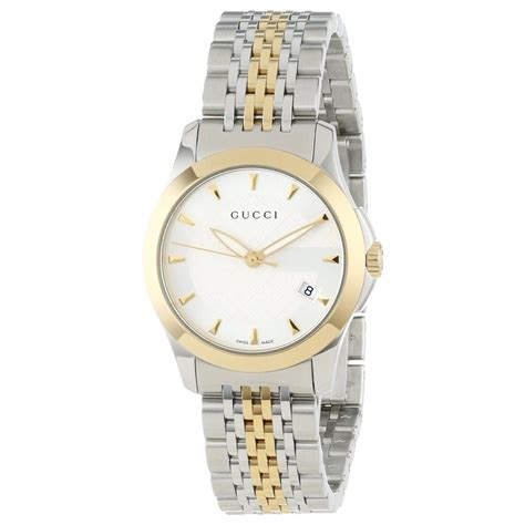 Gucci Women's YA126511 G-Timeless Two-Tone Stainless Steel Watch - Bezali