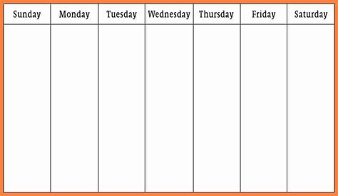 Printable Days Of The Week Calendar