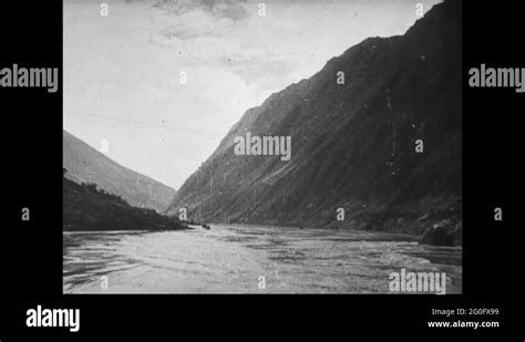 Map showing three rivers Hwang ho, Si kiang river and yangtze river -1944 Stock Video Footage ...