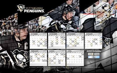 Pittsburgh Penguins 2010-11 Season Schedule - Pittsburgh Penguins ...