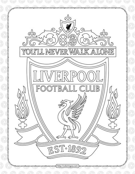 Liverpool Football Team Logo Coloring Page in 2023 | Liverpool football ...