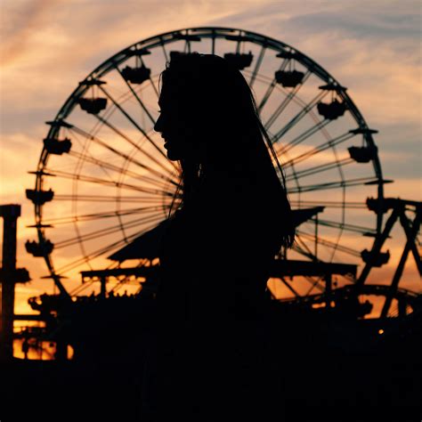 ferris wheel, sunset, silhouette, golden, clouds, santa monica, pier, birthday, smile, pretty ...