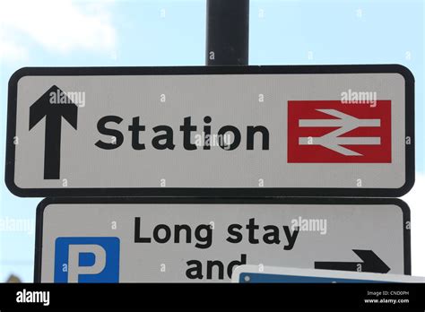 Railway Station Sign Stock Photo - Alamy