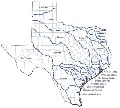 Texas Map Of Rivers