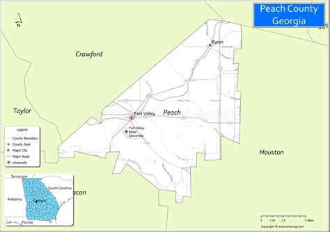 Map of Peach County, Georgia - Where is Located, Cities, Population ...