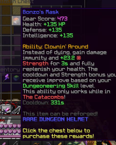 Guess who just rolled bonzo mask first run but couldn't buy it :) : r/HypixelSkyblock