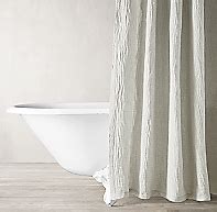Italian Crinkled Linen-Cotton Shower Curtain