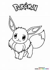 Cute Eevee  Pokemon Coloring Pages For Kids sketch template