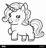 Cute Unicorn Coloring Pages For Kids Stock Vector Image & Art  Alamy sketch template