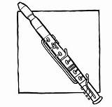 Clarinete Para Colorear Y Pintar  4 Dibujo sketch template