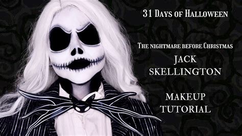 31 DAYS OF HALLOWEEN Jack Skellington Makeup Tutorial - YouTube