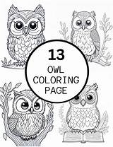Owls Coloring Pages For Grown Ups sketch template