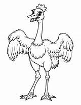 Ostrich Dancing coloring Page sketch template