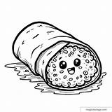 Cute Smiling Burrito Coloring Page For Kids sketch template