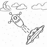 Coloring Page Ufo At Space Drawing Ring  sketch template