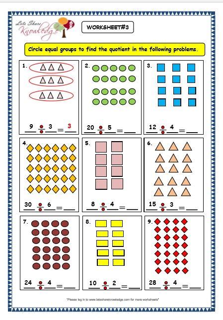 Grade 3 Maths Worksheets: Division (6.2 Division by Grouping) - Lets ...