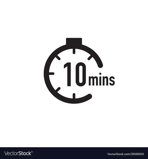 10 minutes timer stopwatch or countdown icon time Vector Image