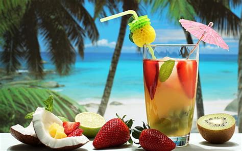 1920x1080px | free download | HD wallpaper: Cocktail, fresh fruit drinks, lime, strawberry ...