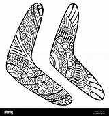 Boomerang Coloring Pages Aboriginal Printable Template Dot Kids  sketch template