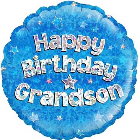 Oaktree 18 Inch Circle Happy Birthday Grandson Foil Balloon (With images) | Happy birthday ...