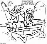 Fishing With Dad coloring Page sketch template