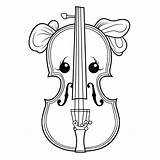Violin Coloring Page Pages sketch template