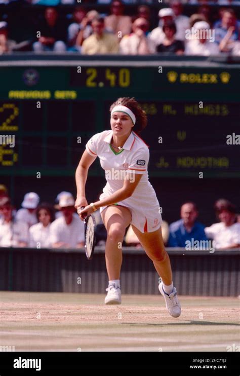 Swiss tennis player Martina Hingis, Wimbledon, UK 1997 Stock Photo - Alamy