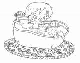 Bathing Coloring Pages sketch template