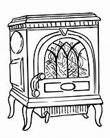 Wood Burning Stove Coloring Pages sketch template