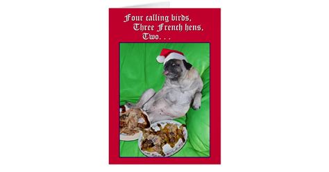 Funny pug 12 days of Christmas card by opalakea | Zazzle