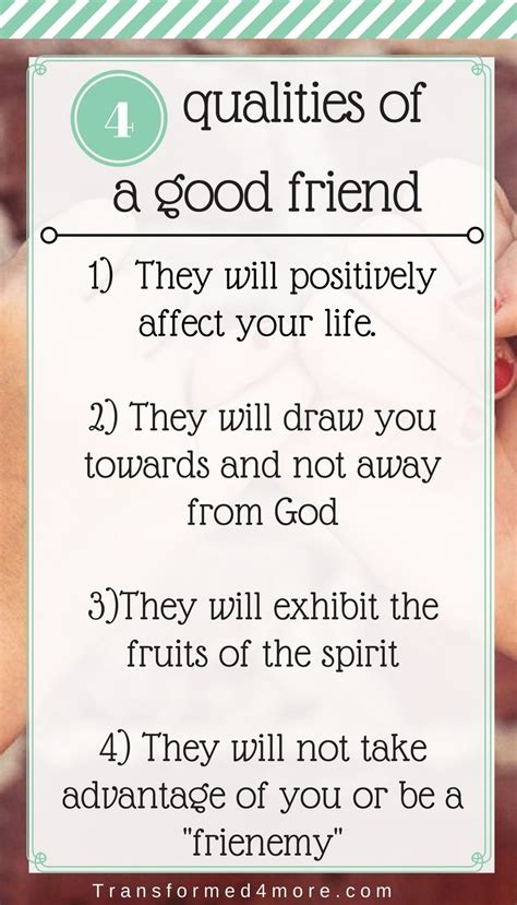 4 Qualities of a Good Friend| Truth| Christian Teens| Girls Ministry| Transformed4More.com ...