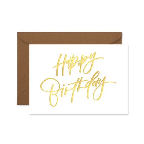 Happy Birthday Gold Happy Birthday Card - Etsy