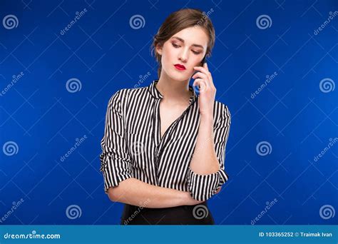 Girl talking on the phone stock photo. Image of cellphone - 103365252
