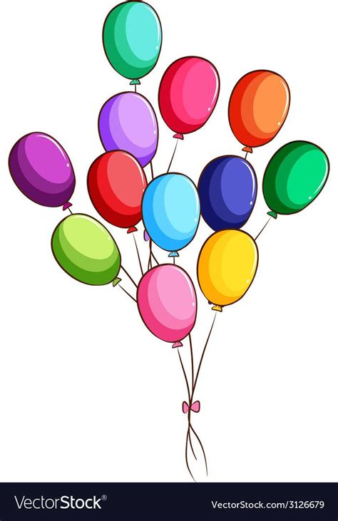 a simple drawing of a group of balloons on a white background. Download a Free Preview or High Q ...