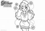 Glitter Force Coloring Pages Precure Girl Smile  Free Printable sketch template
