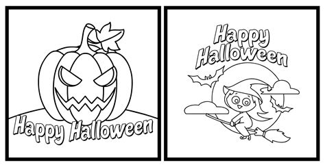 Halloween Cards To Color - 15 Free PDF Printables | Printablee